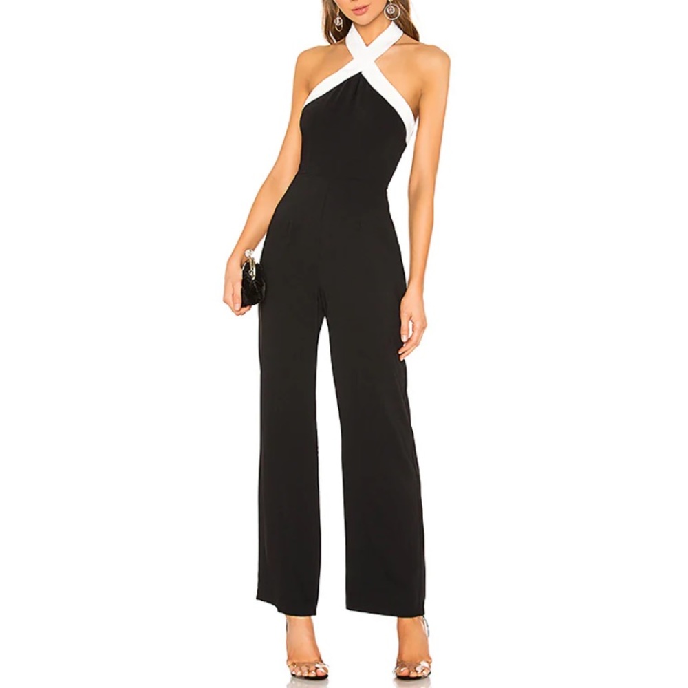 Superdown NEW Laurien Halter Cross Front Jumpsuit